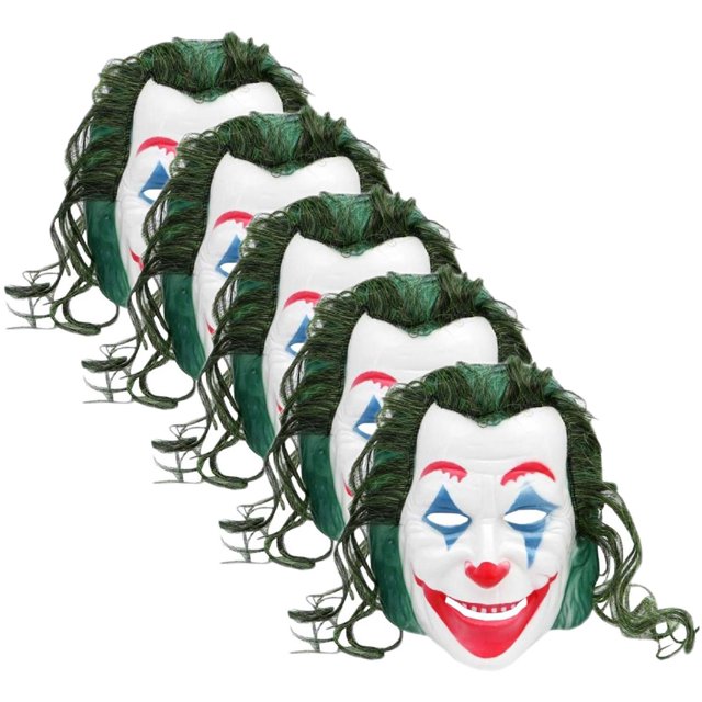 Máscaras de Halloween JokerMask 5 pzas. 26x20x8 cm Plástico PVC Blanco/Rojo Máscara del Guasón.