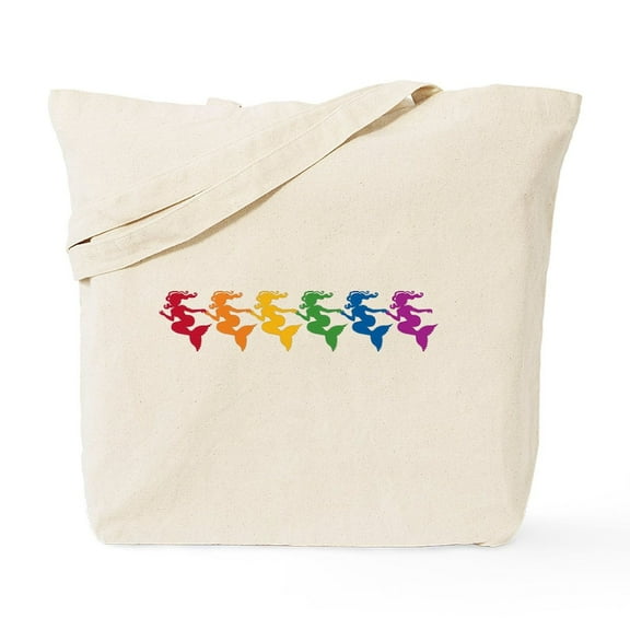 CafePress - Rainbow Mermaids Tote Bag - Unisex Canvas Tote Bag, Beige, 1-Piece