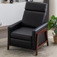 thumbnail image 2 of Wood-Framed Pu Leather Recliner Chair Adjustable Home Theater Seating With Thick Seat Cushion And Backrest Modern Living Room Recliners, Black, 2 of 9