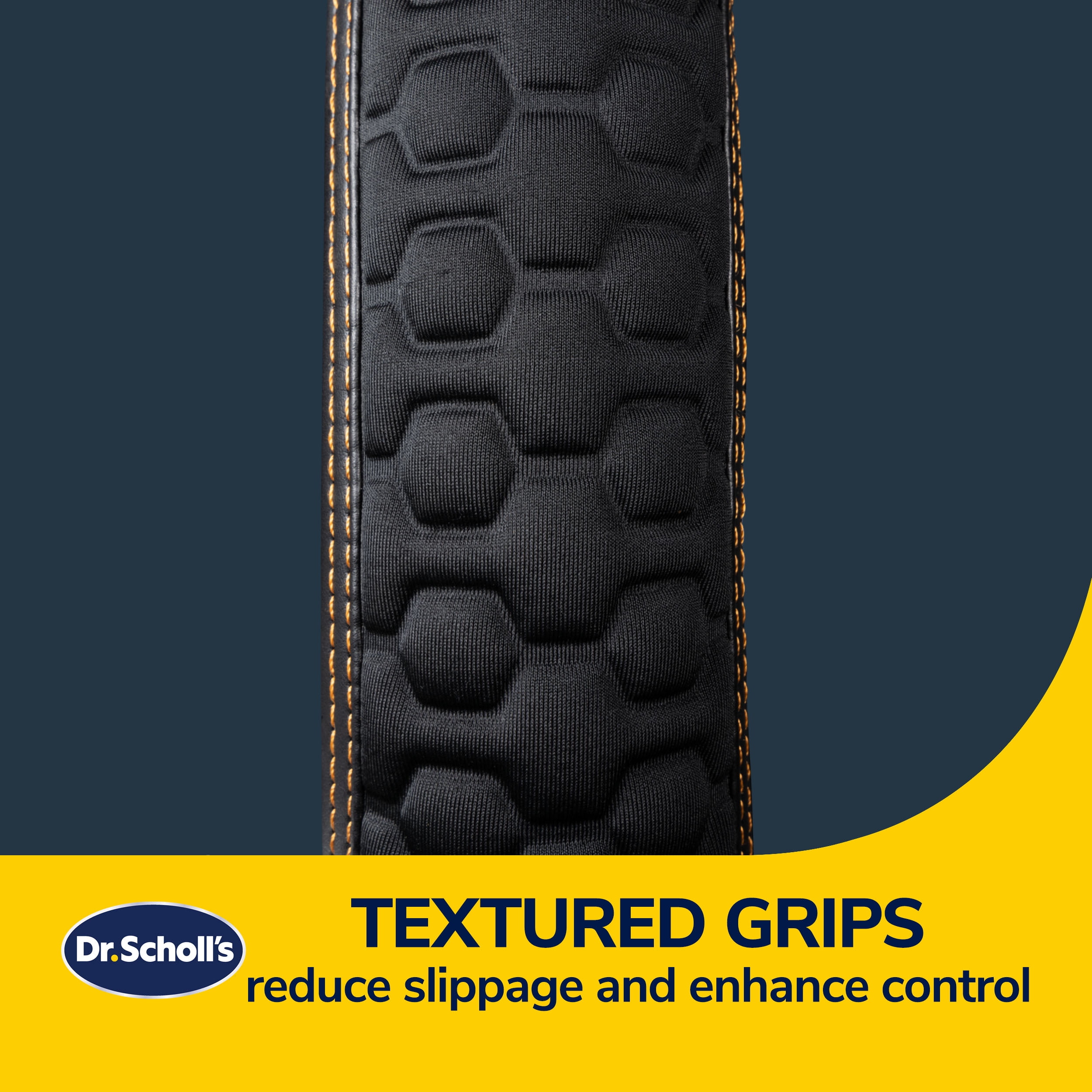 Dr. Scholl's Copper Infused Heat Press Grip Memory Foam Truck Steering Wheel Cover