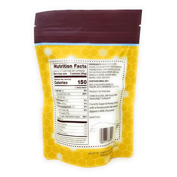 Trader Joe's Milk Chocolate Covered Honeycomb Candy, 4.6 oz