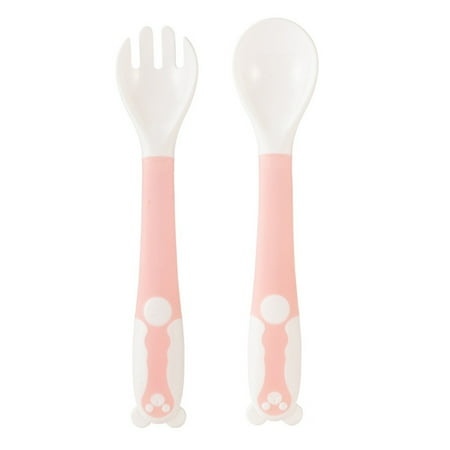 

Baby Cutlery Easy Grip Heat-Resistant Twistable Self Feeding Learning Spoon Fork Tableware Tool Blibunala
