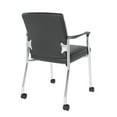 thumbnail image 5 of Guest Chair in Black Faux Leather with Chrome Frame and Casters, 5 of 5