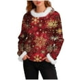 thumbnail image 2 of Craaazy Christmas Long Sleeve Tops for Women Trendy Oversized Crewneck Xmas Fall Pullover Gifts, 2 of 5