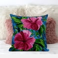 thumbnail image 3 of Amrita Sen Designs  16 x 16 in. Hawaii Floral Duo Broadcloth Indoor & Outdoor Zippered Pillow - Pink, Green & Blue, 3 of 5