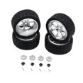 thumbnail image 4 of Bunblic RC Wheel Rims Rubber Tires Kit Replacement M3 Wheel Nut for 144001 1:12 1:18 Silver, 4 of 8