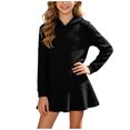 thumbnail image 3 of mgoYE Girls Swim Cover Up UPF 50+ Sun Protection Hoodie Long Sleeve Rash Guard Full Zip Quick Dry Beach Swimsuit Coverup(Black,9-10 Years), 3 of 8