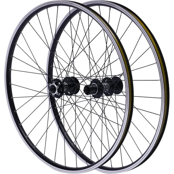 29 Inch Mountain Bike Wheelset, Aluminum Alloy Rim Disc Brake MTB Wheelset, Quick Release Front Rear Wheels Black Bike Wheels-2pcs。