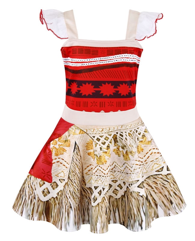 Jurebecia Princess Dress Ocean Adventure Cosplay Costume Fancy Princess  Dress Halloween Christmas Outfits with Accessories Red/White 90 cm 1-2 Years
