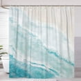 thumbnail image 2 of Beach Shower Curtain, Teal Blue Coastal Ocean Beach Theme Bathroom Curtain Waterproof Fabric Machine Washable with Hooks,72" Wx72 L, 2 of 6