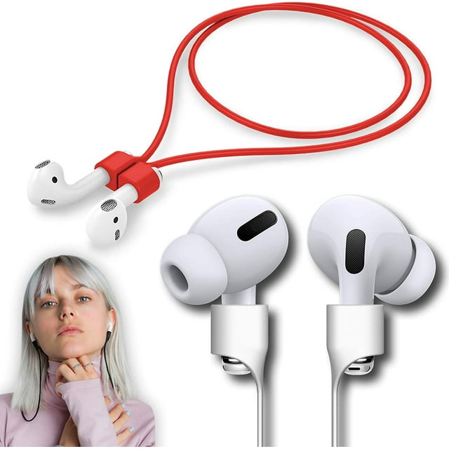 Ultra Strong Magnetic Airpods Strap Anti-Lost Cord Sports Lanyard Compatible with Airpods 3rd / 2nd Generation / Pro / 1(Red)