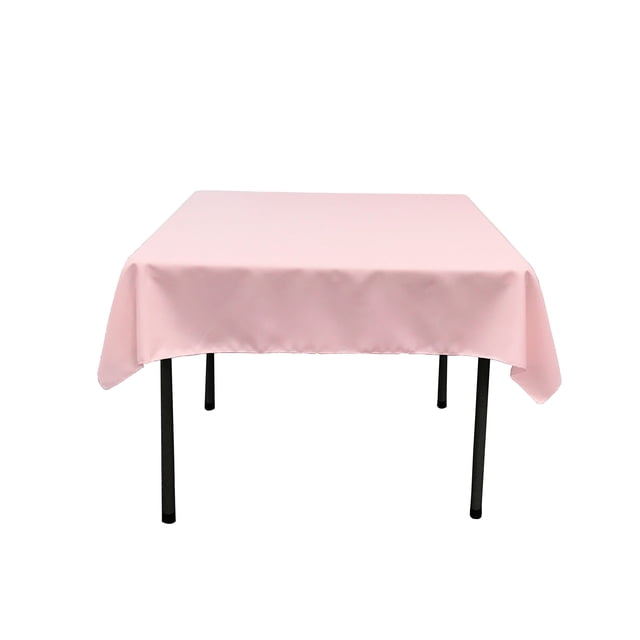 Mantel LA Linen de popelina de poliéster cuadrado 132 x 132 cm, color rosa