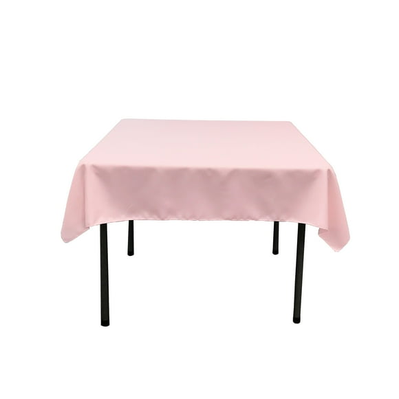 Mantel LA Linen de popelina de poliéster cuadrado 132 x 132 cm, color rosa