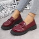 thumbnail image 3 of Xucatan Women's Patent Leather Tassel Loafers, Chunky Sole Slip-On Flat Shoes, Classic British Style Casual Shoes for Women, Plus Size Uniform Shoes Gift, 3 of 8