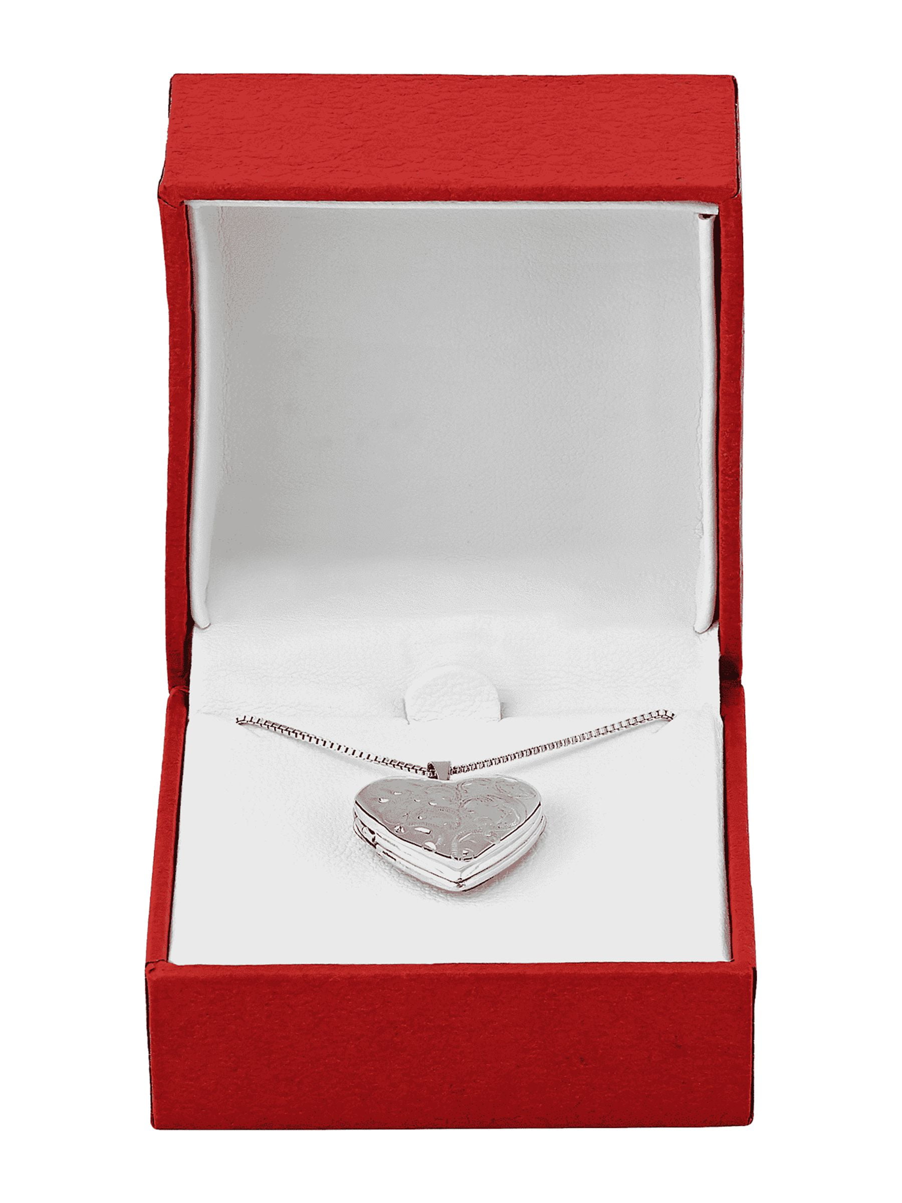 Sterling Silver Heart Locket with Diamond - Louise