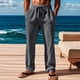thumbnail image 4 of Pantalones largos para hombre, de color liso, con cordón, informales, de moda, largos, para hombre, 4 of 9