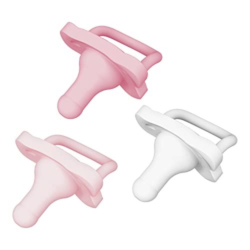 Dr. Brown's HappyPaci 100% Chupete de silicona 0-6m, sin BPA, blanco, rosa, rosa claro, paquete de 3