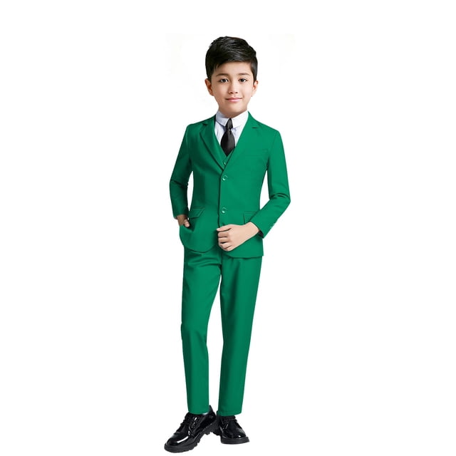 Conjunto de ropa formal, traje de esmoquin para niños, talla 14, verde YuanLu
