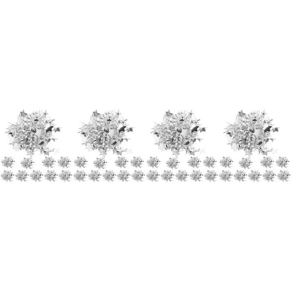 Masteelf 40 Pcs Cheerleading Pom Poms Cheering Hand Flowers Cheering Hand Metallic Pom Poms Decorations