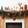thumbnail image 4 of MERILER 9 Piece Plaid Christmas Ball Ornaments Set Fabric Wrapped Hanging Baubles Plastic Xmas Tree Decorations Holiday Home Party, 4 of 6