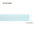thumbnail image 2 of Uxcell 1.18" Wide 50 Yard Lace Ribbon Floral Pattern Blue Lace Trim Ribbon, 2 of 5