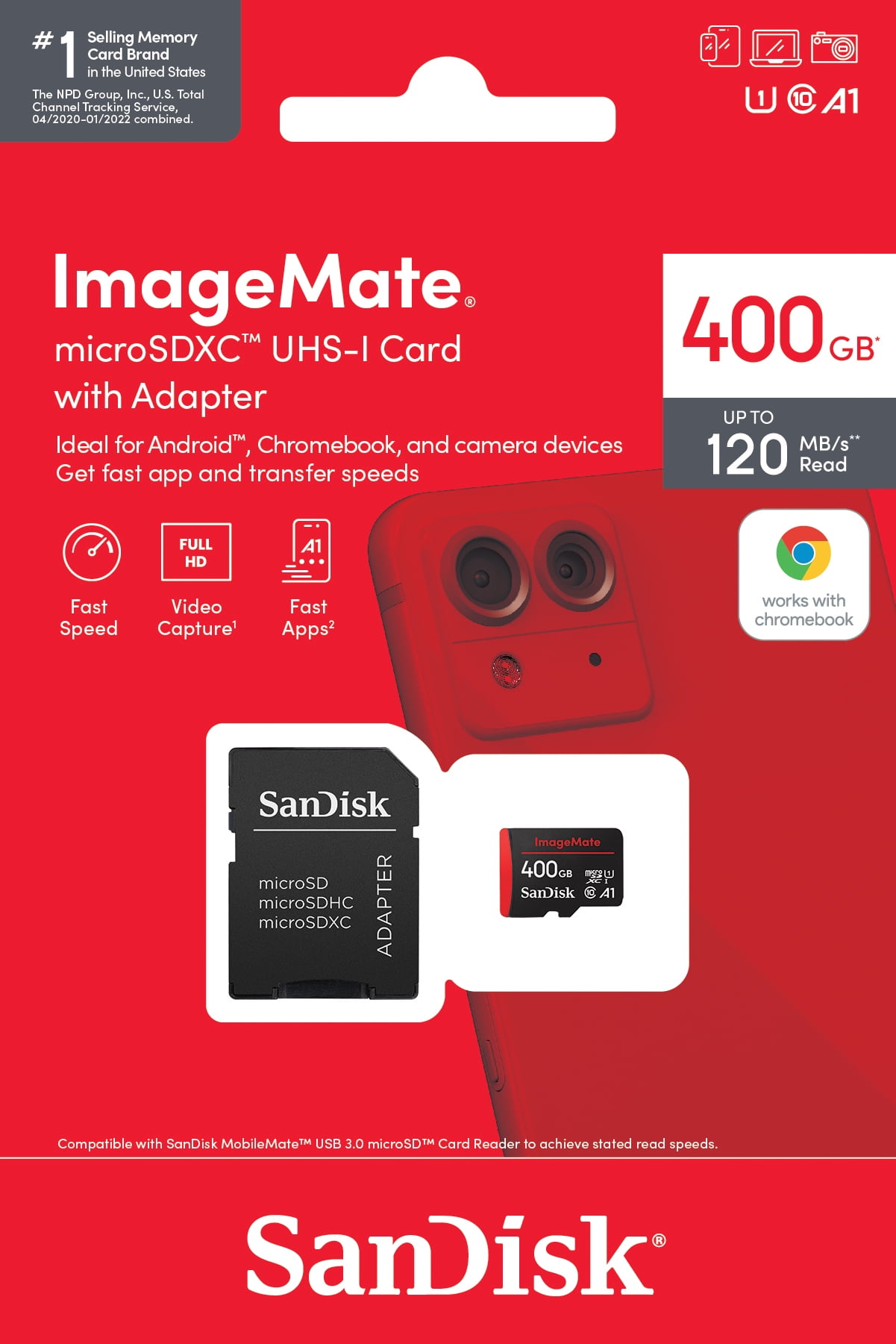 Buy sandisk 400gb imagemate microsdxc umsi carte mémoire avec