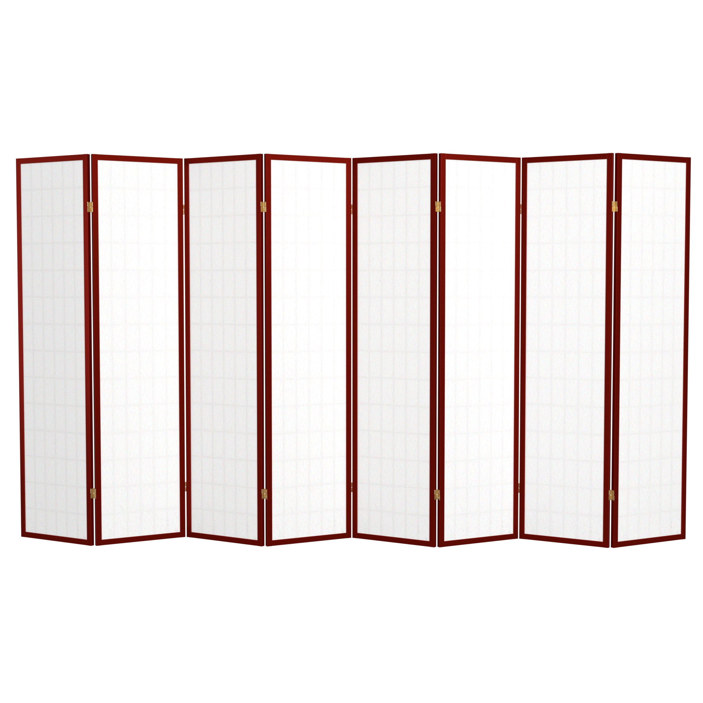 6 ft. Tall Window Pane Shoji Screen - Rosewood - 8 Panels