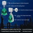 thumbnail image 2 of Gem Stone King 925 Sterling Silver Green Nano Emerald and White Moissanite Earrings for Women | 6.48 Cttw | Gemstone May Birthstone | Pear Shape 12X8MM, 2 of 5