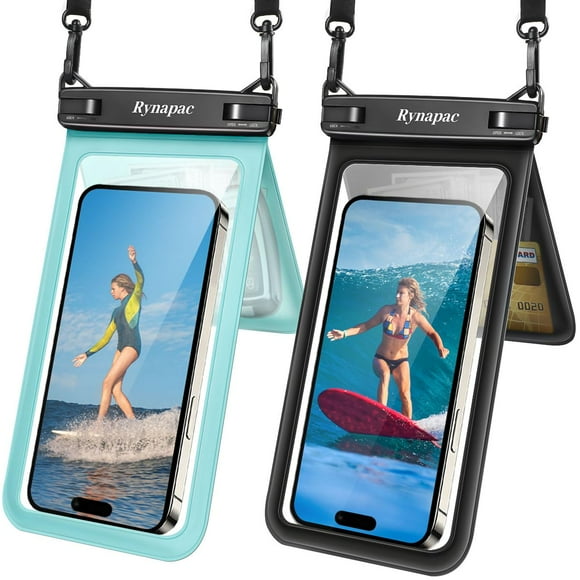 Funda impermeable para teléfono Rynapac Double Space, paquete de 2 unidades para iPhone 15 Pro Max Galaxy S23 Pixel 7a