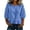 Blue, variant on Summer Tunic Shirts for Women Fashion Crew Neck 3/4 Sleeve Pleated Croped Blouse