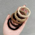 thumbnail image 3 of Cuerda de pelo sin costuras de alta elasticidad para mujer, soporte de cola de caballo duradero, banda de goma, accesorios para el cabello, 10 unids/lote por bolsa, 3 of 5