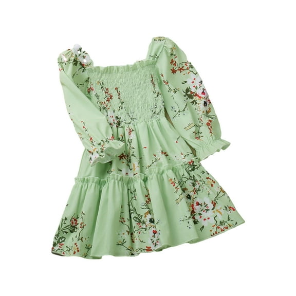 IROINNID Toddler Girl Dress Outfits Long Sleeve Round Neckline Spring Clothes 3T