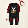 thumbnail image 3 of Conjunto de pijama a juego con estampado de astas y letras navideñas para la familia (resistente al fuego), 3 of 5