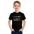 thumbnail image 1 of Calvin Boys Graphic Print T-Shirt - Stylish Short Sleeve Crew Neck Tee, Comfortable & Fashionable Casual Top, Breathable Polyester, Perfect for Spring/Summer, Creative Print, Cute Design, Teen Fa, 1 of 7