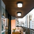 thumbnail image 5 of Outdoor Waterproof Ceiling Light | Modern Iron Pendant Fixture | Flush Mount for Terrace, Entrance, Hallway, Balcony | Soft Lighting | 17x17x10 cm | Black | 1-Pack, 5 of 7