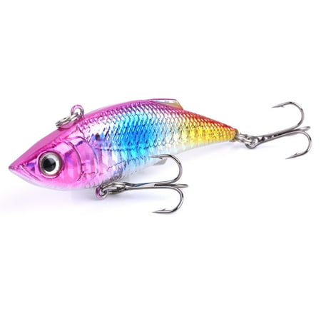 FloreceBien 8cm Plastic Colorful Topwater Floating Hard Fishing Lures Bait Crankbait Triple Hooks (#1)
