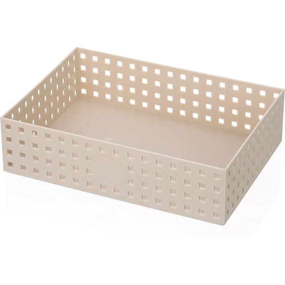 YBM Home Plastic Storage Basket Organizer for Desktop Drawer 12x8.5x3.25