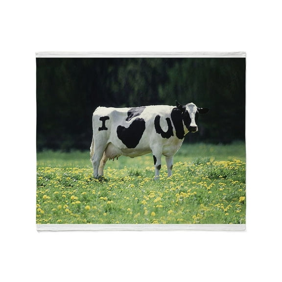 CafePress - I Love You Cow Throw Blanket - Soft Fleece Throw Blanket, 50"x60" for All Ages