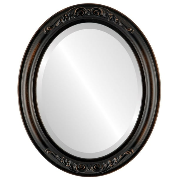 Ovalcrest By The Mirror Florence Framed Oval In Rubbed Bronze Antique 15x19 Com Florence Framed Oval Mirror, Brushed Bronze Oval Mirror