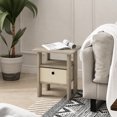 thumbnail image 2 of Furinno Andrey Side Table with Bin Drawer, Oak End Table with Open Shelves, Night Stand, Bedside Table, for Living Room, Bedroom, Light Oak, 2 of 5