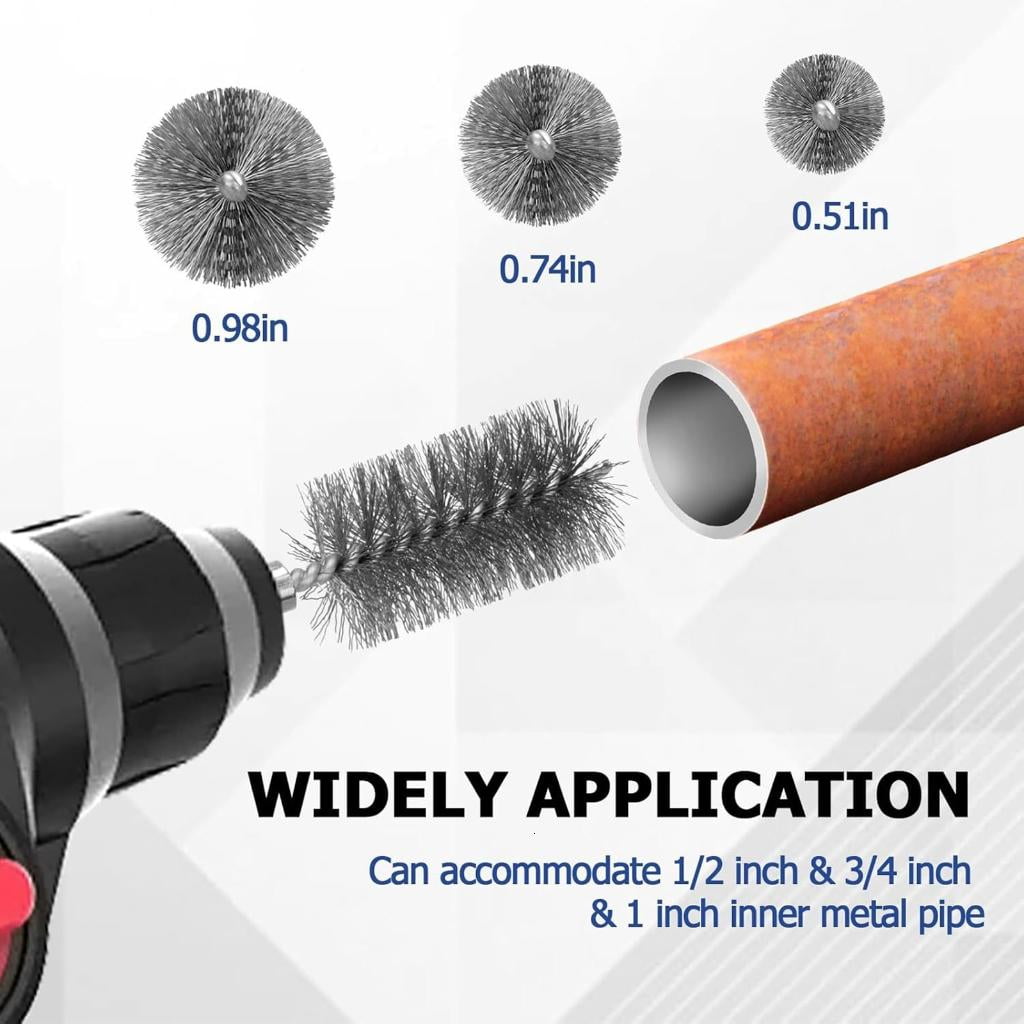 hejhncii Copper Pipe Cleaner Drill Bit Set For Rust Paint Burr Removal 3 Sizes Included