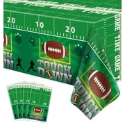 4 Pack Football Tablecloth PE Football Birthday Table Cover Football Theme Party Disposable Tablecloth Touchdown Table Cover Game Day Table Cloth Tailgate Decor Football Party Decorations 86 x 51 Inch