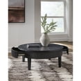 thumbnail image 3 of Signature Design by Ashley Marstream Round Coffee Table with Storage Drawers, Modern Farmhouse, Black, 3 of 8