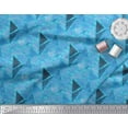 thumbnail image 2 of Soimoi Blue Cotton Duck Fabric Facets Triangle Geometric Fabric Prints By Yard 44 Inch Wide, 2 of 3