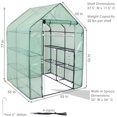 thumbnail image 3 of Sunnydaze Outdoor Portable Growing Rack Grandeur Mini Walk-In Greenhouse with Roll-Up Door - 4 Shelves - Green, 3 of 10