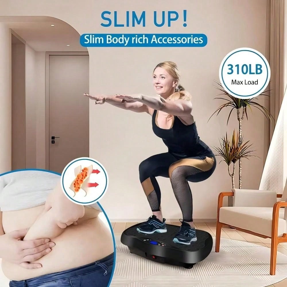 Vibration Plate Fitness Platform Exercise Machine Vibrating Shaking Full Body Shaker Workout Power Waver Vibrate Stand Shake Board Sport Gym For Weight Loss Fat Burner For Women Men 47933953