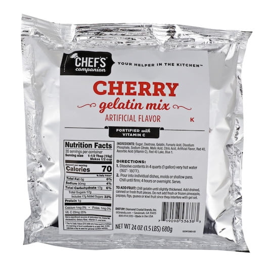 Chefs Companion Cherry Flavored Gelatin Mix, 24 Ounce, 12 Per Case
