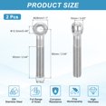 thumbnail image 2 of Uxcell 2 Pcs M16x90mm Shoulder Swing Lifting Eye Bolt, 304 Stainless Steel Metric Half Tooth Thread Fisheye Eye Slip Hole Screw Rigging Bolt Metal Fasteners Screws, Silver Tone, 2 of 7