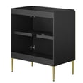 thumbnail image 4 of Vanity Cabinet (Sink not included), Black Gold, Wood, Metal, Hotel Bedroom Bathroom, Modern Contemporary HB35985, 4 of 9