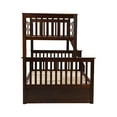 thumbnail image 5 of Solid Wood Twin Over Full Bunk Bed with Underbed Storage Drawers, Integrated Ladder, and Full Safety Guard Rails for Kids and Teens Bedroom, Convertible to Two Separate Beds in Dark Brown, 5 of 9